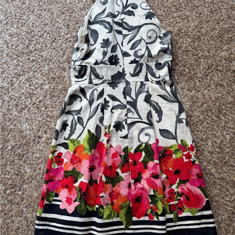 Eliza J. Multi Floral Print Fit Flare Sleeveless Dress Size 4 - Picture 2 of 6